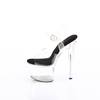 Pleaser - PASSION708 Sandaal met enkelband, Paaldans schoenen - Transparant/Zwart Product image